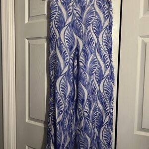 Magaschoni Blue and White Wide Leg Pants